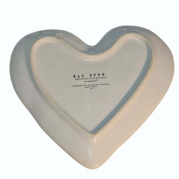 Rae Dunn Magenta Artisan Collection Heart-Shaped Plate Be Mine Valentine's Day - Picture 4 of 5